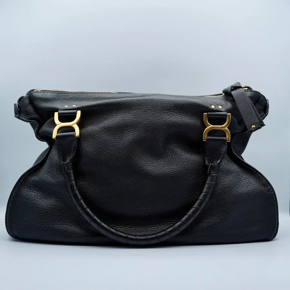 Chloe Calfskin Medium Marcie Satchel Black